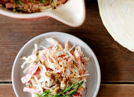 Krautsalat  mit Orangen-Joghurt-Dressing