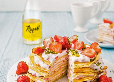 Erdbeer-Pfannkuchen-Torte