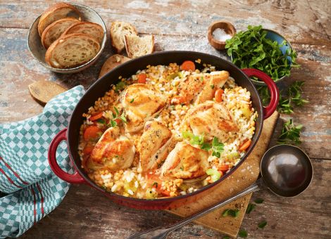 Hähnchen-Linsen-Risotto
