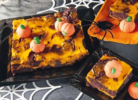 Kürbis-Brownies vom Backblech
