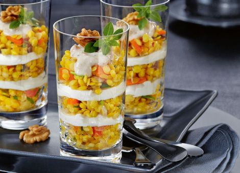 Linsensalat  mit Walnuss-Quittendressing