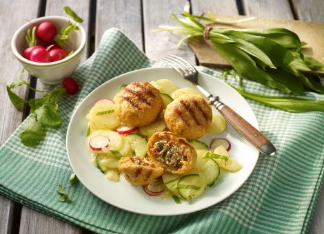 Gefüllte  Putenhacksteaks