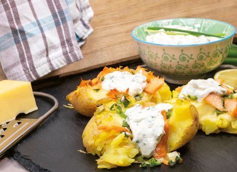 Quetschkartoffeln  mit Lachs