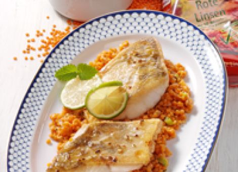Zanderfilet auf  Linsengemüse
