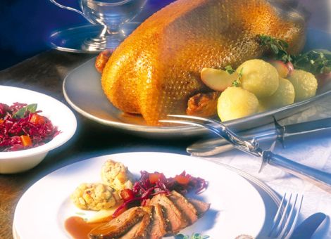 Gänsebraten mit Maronen-Füllung