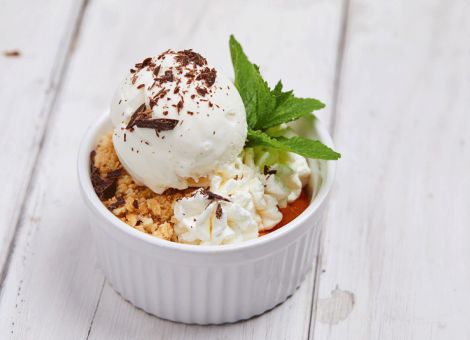 Winterlicher  Zimt-Birnen-Crumble