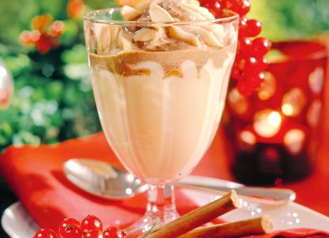 Vanille-Pudding  mit Zimtsauce