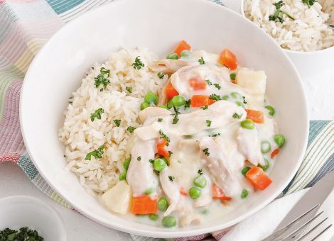 Hühnerfrikassee  mit Ananas