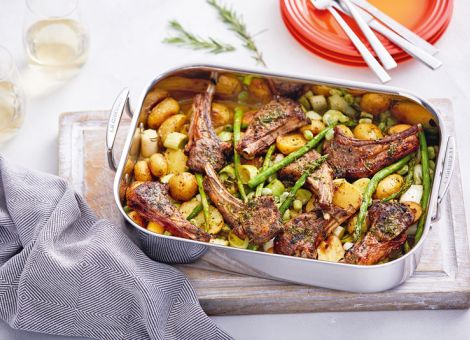 Lammkoteletts  mit Frühlingsgemüse