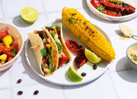 Paprika-Mais-Tacos vom Grill