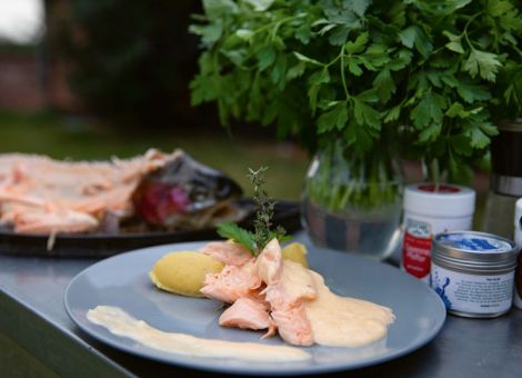 Lachsforelle am Stück gegrillt