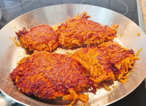 Schmackhafte  Rösti aus Süßkartoffeln