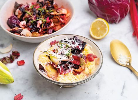 Polenta mit  Radicchio, Mangold, Chicorée
