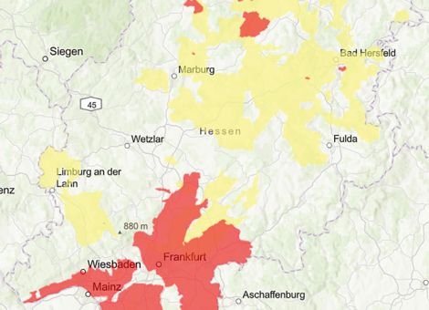 Rote und gelbe Gebiete neu ausgewiesen