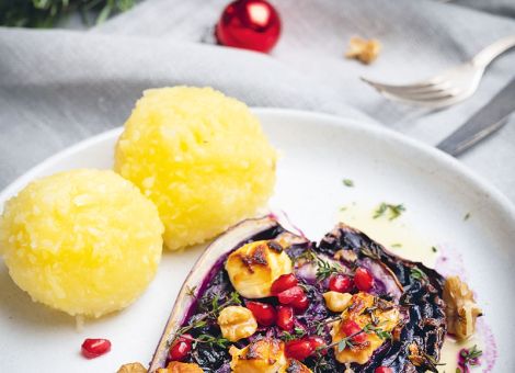 Überbackener Rotkohl  mit Ziegenkäse