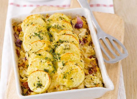 Würziger Sauerkrautauflauf
