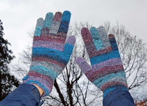Handschuhe aus Sockenwolle
