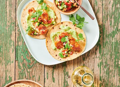Chicken-Tacos mit  Rapsöl-Avocado-Creme