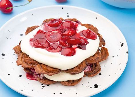 Schwarzwälder- Kirsch-Waffeln