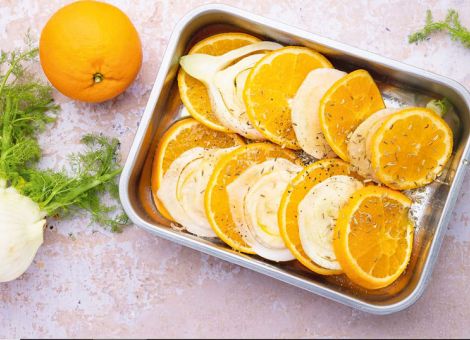 Orangen-Fenchel aus dem Ofen