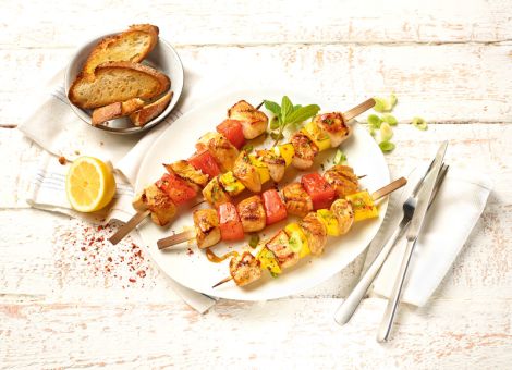 Fruchtige Putenspieße vom Grill