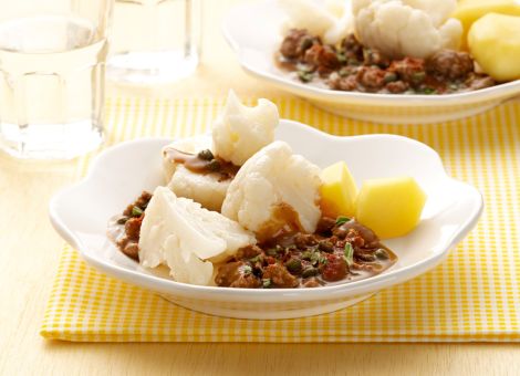 Blumenkohl mit Hackfleischsauce