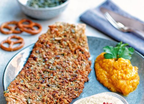 Knuspriges Schnitzel mit dreierlei vom Kürbis