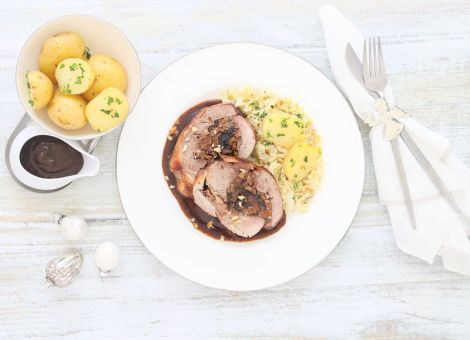 Putenrollbraten und Rahmwirsing