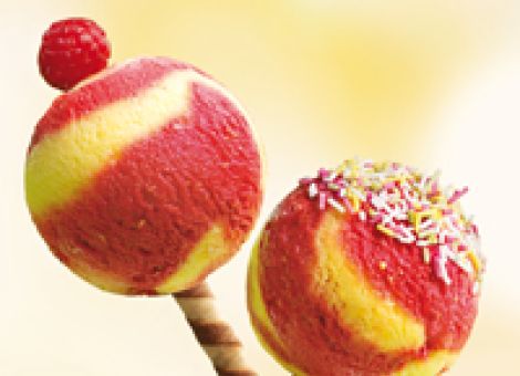 Pfirsich-Himbeer-Eis