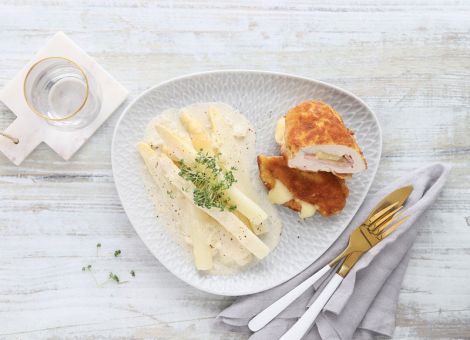 Hähnchen-Cordon-Bleu mit Spargel