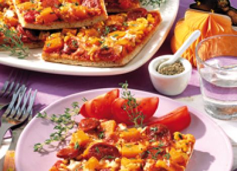 Saisonale Kürbispizza