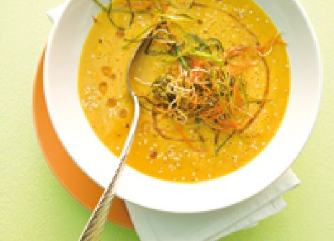 Kürbisschaumsuppe auf asiatische Art