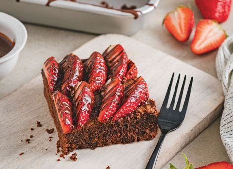 Süße Erdbeer-Brownies