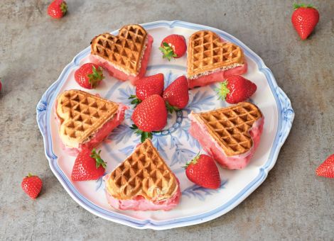 Sandwich-Erdbeereis