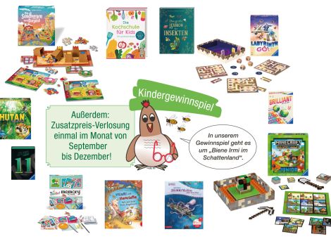 Kindergewinnspiel: Biene Irmi im Schattenland