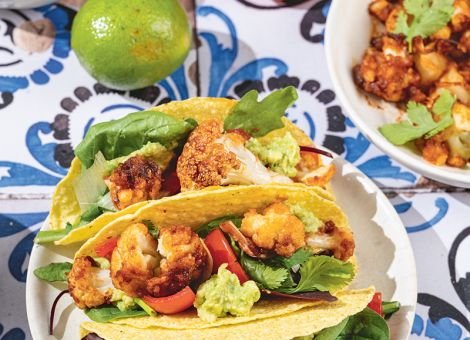 Blumenkohl-Wings in Tacoschalen
