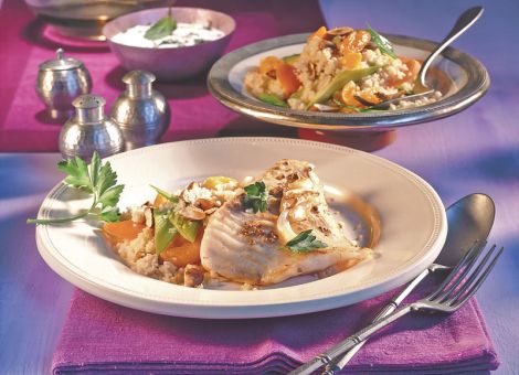 Steinbuttfilet auf Mandel-Couscous 