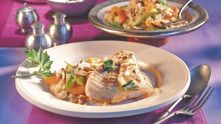 Steinbuttfilet auf Mandel-Couscous 