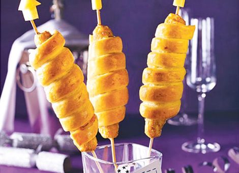 Silvester-Raketen aus knusprigem Hefeteig