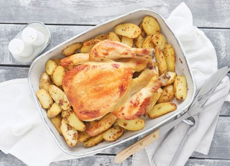 Buttermilch-Hähnchen mit Senfkartoffeln