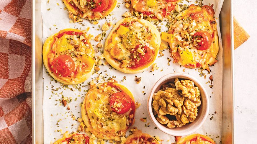 Mini-Walnuss-Pizzen