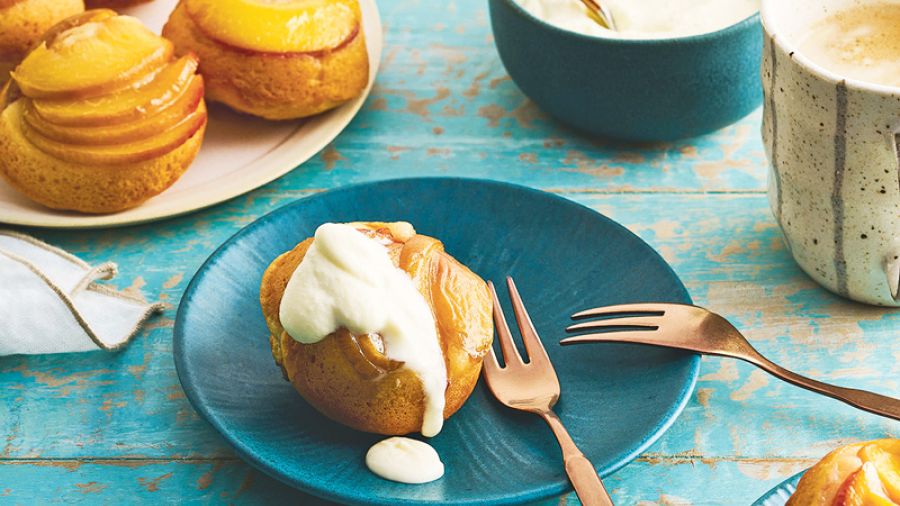 Pfirsich-Muffins upside down