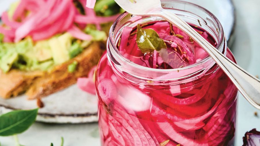Eingelegte rote Zwiebeln