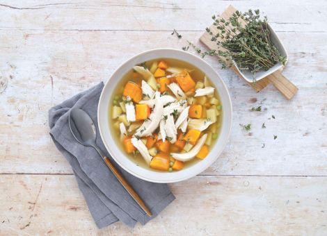 Hühnersuppe mit Kürbis