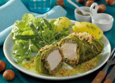 Putenbrust  im Wirsingmantel