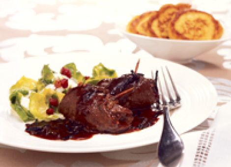 Hirschrouladen mit Trüffelsauce