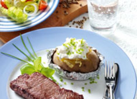 Hüftsteak  mit Folienkartoffeln