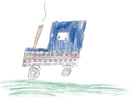 Mila (7 Jahre) aus Wölfersheim hat uns diesen wunderbaren Traktor geschickt. Das Besondere an ihm ist das schöne Muster an der Seite.