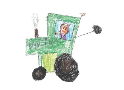 Diesen wunderbaren Traktor von Valtra hat Emma (6 Jahre) aus Poppenhausen-Tränkhof für die Kinderseite gemalt.