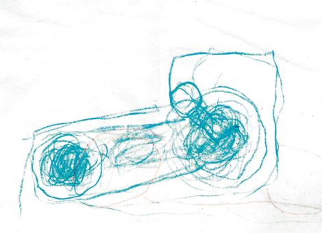 Ludwig aus Petersberg ist erst 2 Jahre alt und hat schon diesen wunderbaren Traktor für die Kinderseite aufs Papier gezaubert.  